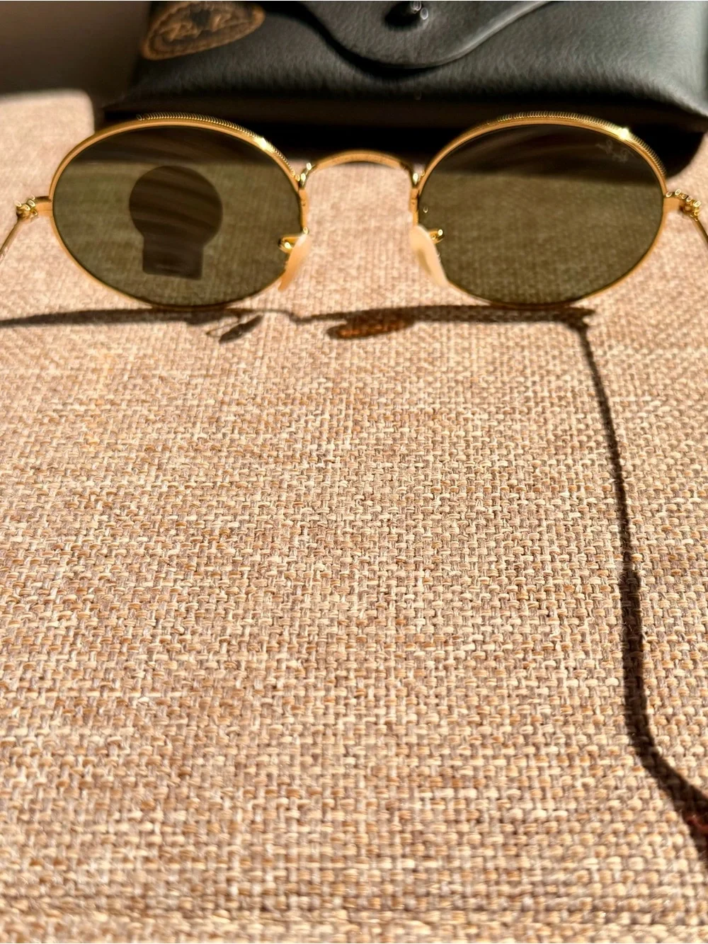 Ray-Ban RB3547 Gold Oval Sunglasses G-15 Green Lenses 51-21 Made Italy